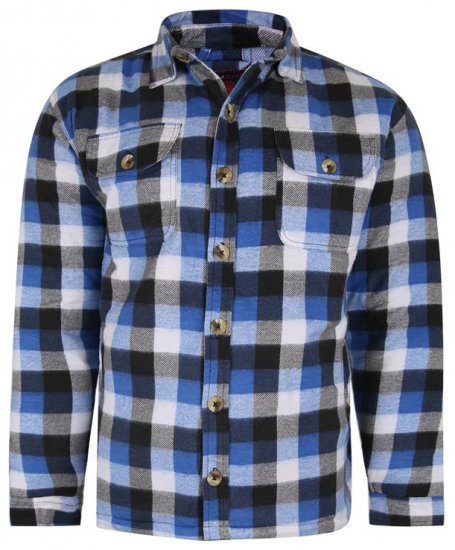 Kam Jeans 6213 Sherpa Lined Flannel Shirt Navy - Košele - Košele 2XL-10XL