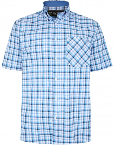 Kam Jeans 6214 Check Shirt Blue - Košele - Košele 2XL-10XL