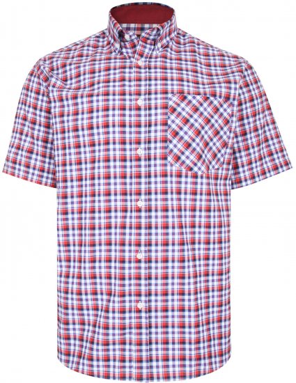 Kam Jeans 6214 Check Shirt Red - Košele - Košele 2XL-10XL