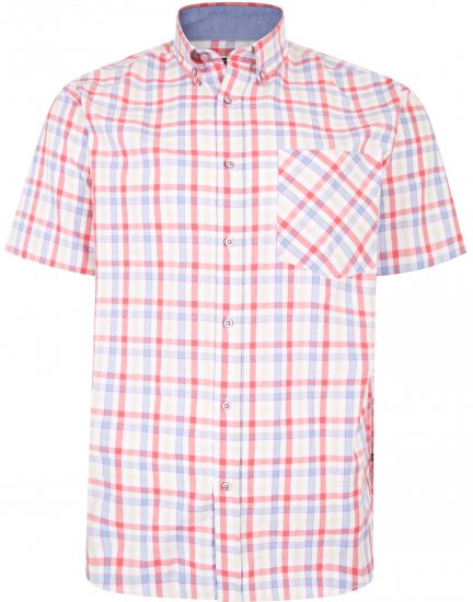 Kam Jeans 6215 Summer Check Shirt Pink - Košele - Košele 2XL-10XL