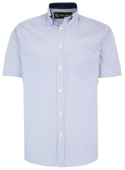 Kam Jeans 6218 SS Casual Stripe Shirt Navy - Košele - Košele 2XL-10XL