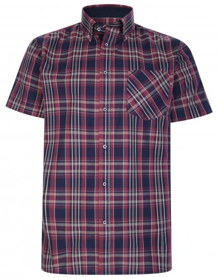 Kam Jeans 6221 Casual Short Sleeve Shirt Plum - Košele - Košele 2XL-10XL