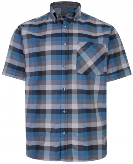 Kam Jeans 6222 Short sleeve Shirt Turquoise - Košele - Košele 2XL-10XL