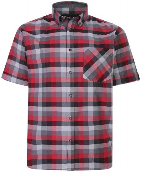 Kam Jeans 6222 Short sleeve Shirt Wine - Košele - Košele 2XL-10XL