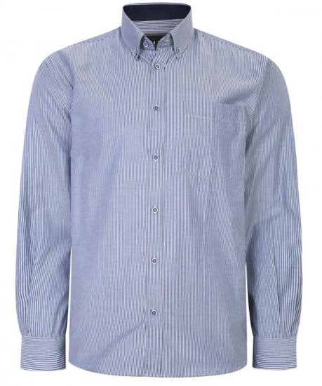 Kam Jeans 6224 LS Mini Stripe Shirt Navy - Košele - Košele 2XL-10XL