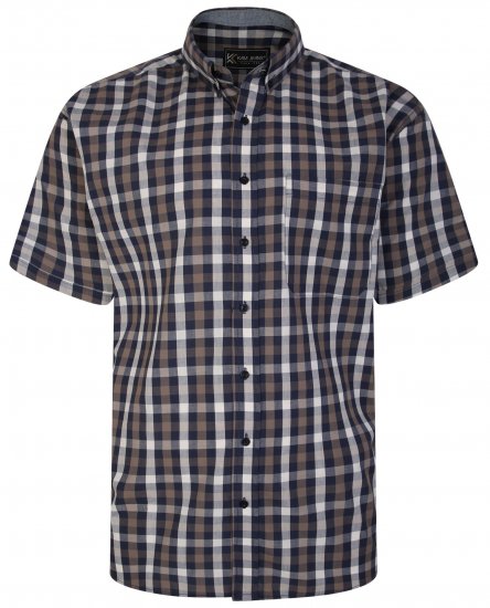 Kam Jeans 6246 SS Check Shirt Navy - Košele - Košele 2XL-10XL