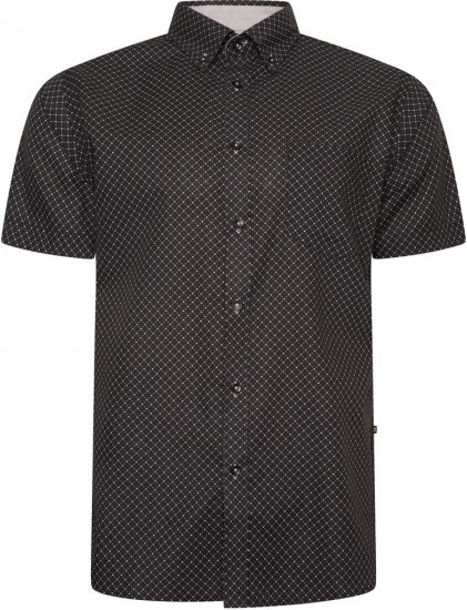 Kam Jeans 6299 All Over Diamond Print Small Sleeve Shirt Black - Košele - Košele 2XL-10XL