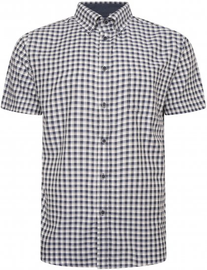Kam Jeans 6302 Casual Gingham Check Shirt Blue - Košele - Košele 2XL-10XL