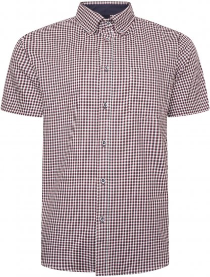 Kam Jeans 6302 Casual Gingham Check Shirt Navy - Košele - Košele 2XL-10XL
