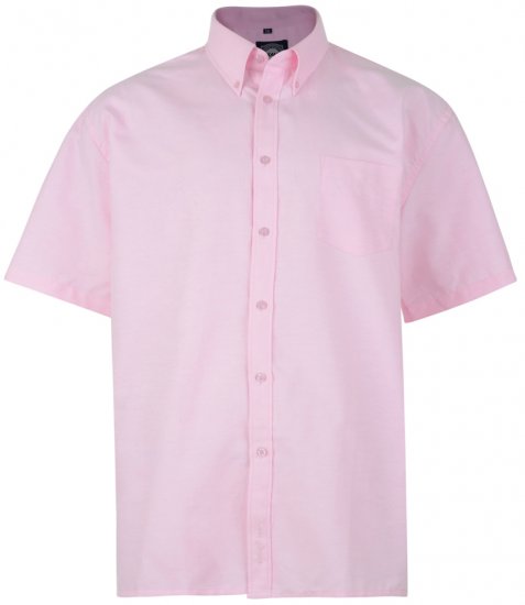 Kam Oxford Shirt Short sleeve Pink - Košele - Košele 2XL-10XL