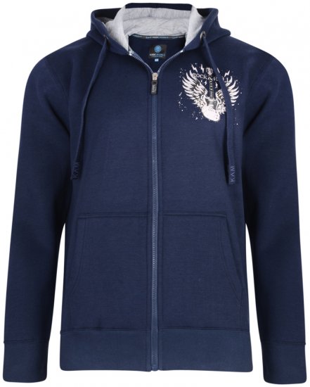 Kam Jeans 7003 Hoodie Navy - Mikiny & mikiny bez kapucne - Mikiny & Mikiny s Kapucňou 2XL-12XL