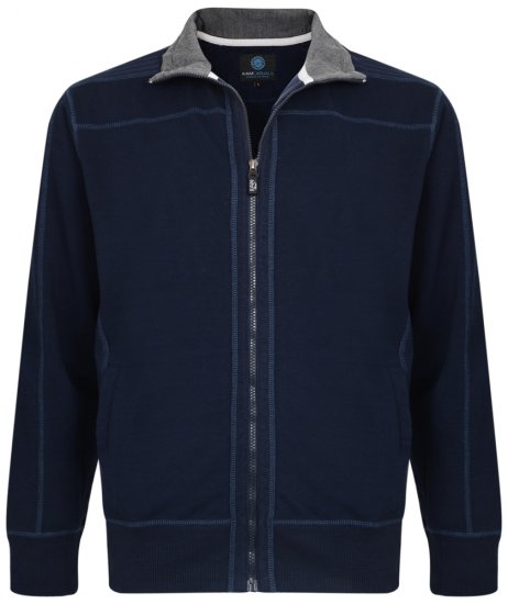 Kam Jeans 7011 Full Zip Sweat Navy - Mikiny & mikiny bez kapucne - Mikiny & Mikiny s Kapucňou 2XL-12XL