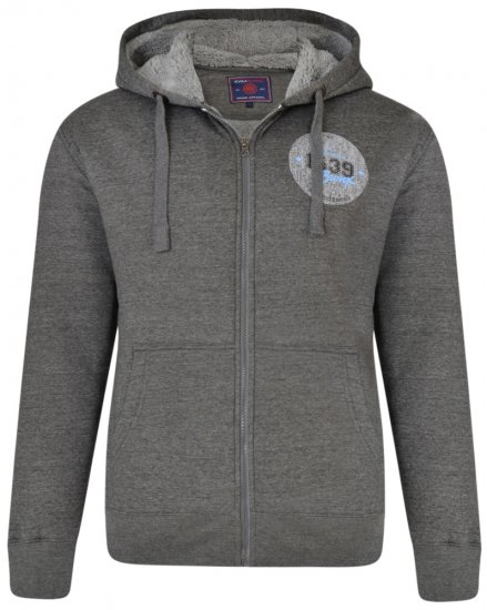 Kam Jeans 7025 Sherpa lined Hoodie Charcoal - Mikiny & mikiny bez kapucne - Mikiny & Mikiny s Kapucňou 2XL-12XL