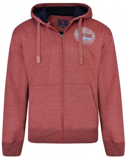 Kam Jeans 7025 Sherpa lined Hoodie Cordovan - Mikiny & mikiny bez kapucne - Mikiny & Mikiny s Kapucňou 2XL-12XL