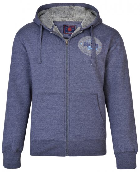 Kam Jeans 7025 Sherpa lined Hoodie Insignia blue - Mikiny & mikiny bez kapucne - Mikiny & Mikiny s Kapucňou 2XL-12XL