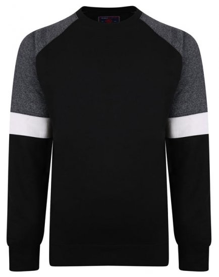 Kam Jeans 7031 Crew Neck Sweater Black - Mikiny & mikiny bez kapucne - Mikiny & Mikiny s Kapucňou 2XL-12XL