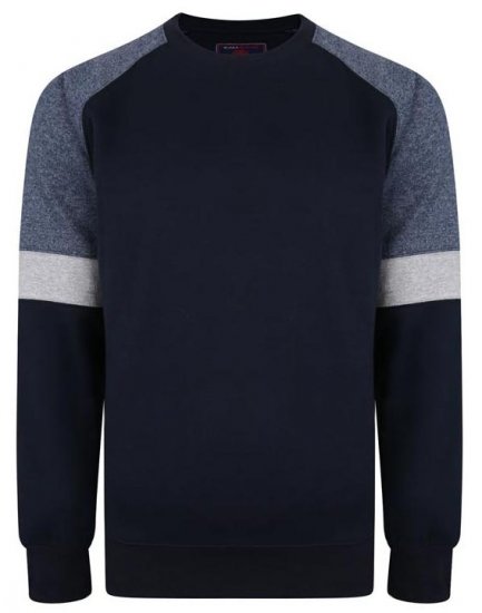 Kam Jeans 7031 Crew Neck Sweater Navy - Mikiny & mikiny bez kapucne - Mikiny & Mikiny s Kapucňou 2XL-12XL