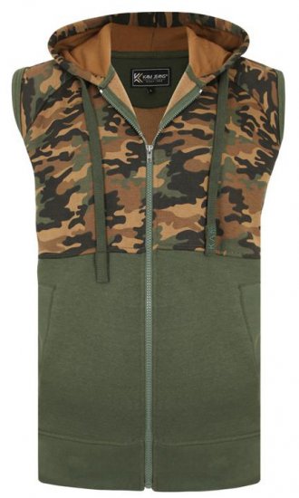 Kam Jeans 7039 Camo Panelled Vest - Mikiny & mikiny bez kapucne - Mikiny & Mikiny s Kapucňou 2XL-12XL