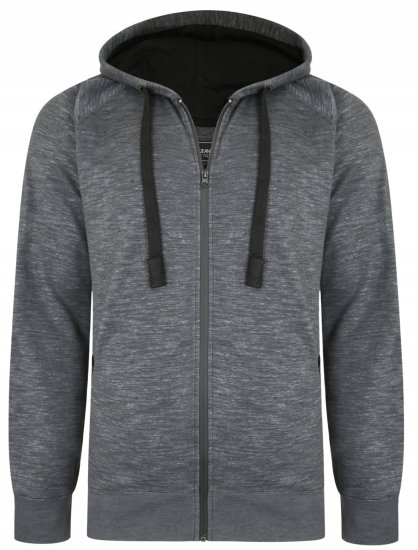 Kam Jeans 7041 Jersey Marl Hoody with Zip Pockets Charcoal - Mikiny & mikiny bez kapucne - Mikiny & Mikiny s Kapucňou 2XL-12XL