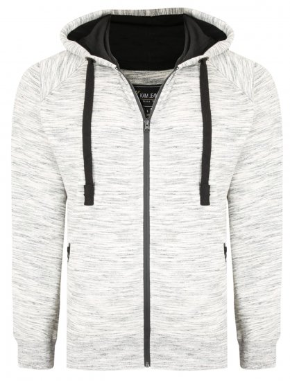 Kam Jeans 7041 Jersey Marl Hoody with Zip Pockets Grey - Mikiny & mikiny bez kapucne - Mikiny & Mikiny s Kapucňou 2XL-12XL