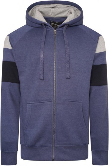 Kam Jeans 7069 Cut & Saw Zip Thru Hoody Royal Blue - Mikiny & mikiny bez kapucne - Mikiny & Mikiny s Kapucňou 2XL-12XL