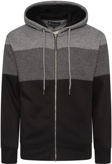 Kam Jeans 7071 Marl Stripe Hoody Black TALL SIZES - PÁNSKE OBLEČENIE MT-6XLT - Veľkosti pre VYSOKÝCH