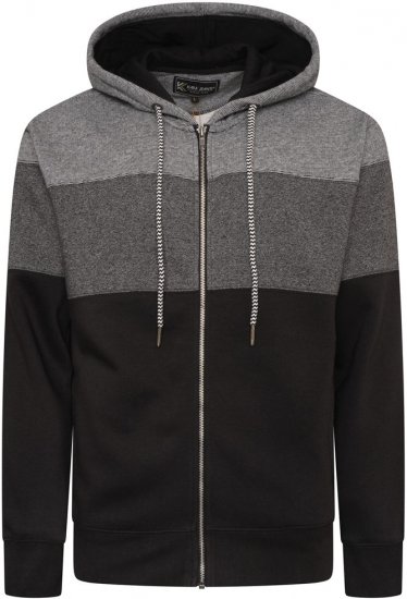 Kam Jeans 7071 Marl Stripe Hoody Black - Mikiny & mikiny bez kapucne - Mikiny & Mikiny s Kapucňou 2XL-12XL