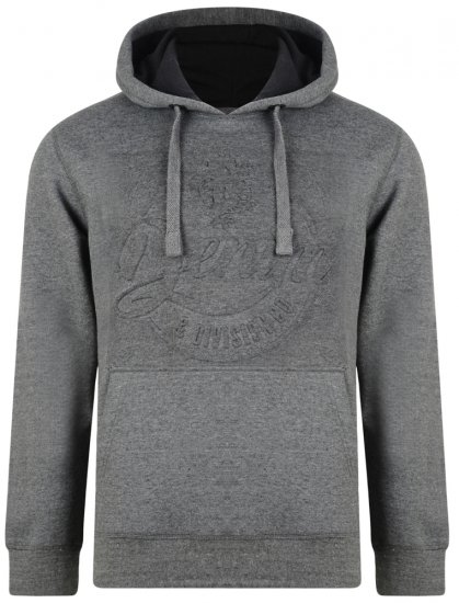 Kam Jeans 708 Embossed Hoodie Charcoal - Mikiny & mikiny bez kapucne - Mikiny & Mikiny s Kapucňou 2XL-12XL