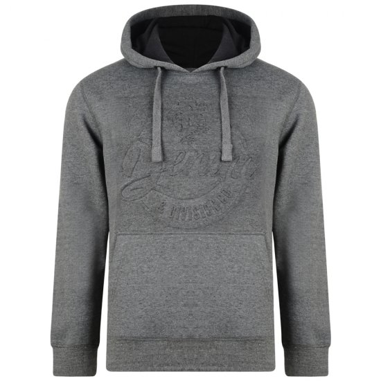 Kam Jeans 708 Embossed Hoodie Charcoal - Mikiny & mikiny bez kapucne - Mikiny & Mikiny s Kapucňou 2XL-12XL
