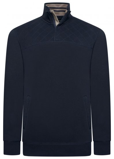 Kam Jeans 7092 Mikina s krátkym zipsom Námornícka modrá - Mikiny & mikiny bez kapucne - Mikiny & Mikiny s Kapucňou 2XL-12XL