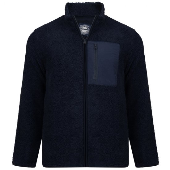 Kam Jeans 712 Teddy Fleece Navy - Mikiny & mikiny bez kapucne - Mikiny & Mikiny s Kapucňou 2XL-12XL