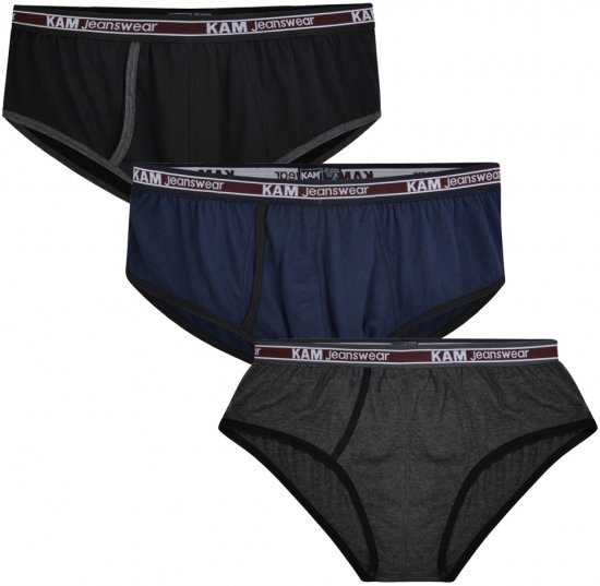 Kam Jeans 806 Underwear Black, Charcoal, Navy 3-Pack - Spodná bielizeň - Spodné Prádlo 2XL-8XL
