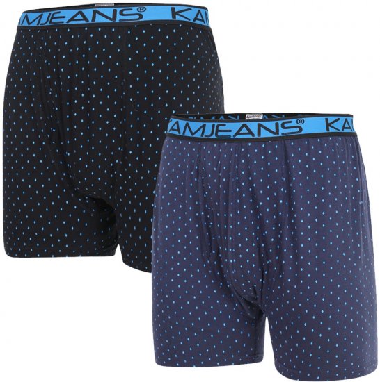 Kam Jeans 809 Diamond Print Boxers Twin Pack - Spodná bielizeň - Spodné Prádlo 2XL-8XL