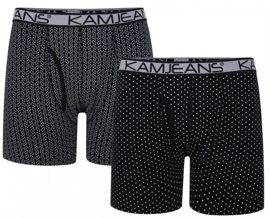 Kam Jeans 810 Jersey Printed Boxers Twin Pack - Spodná bielizeň - Spodné Prádlo 2XL-8XL