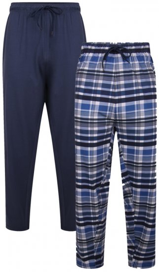 Kam Jeans 872 Lounge pants Navy, Checked 2-pack - Spodná bielizeň - Spodné Prádlo 2XL-8XL
