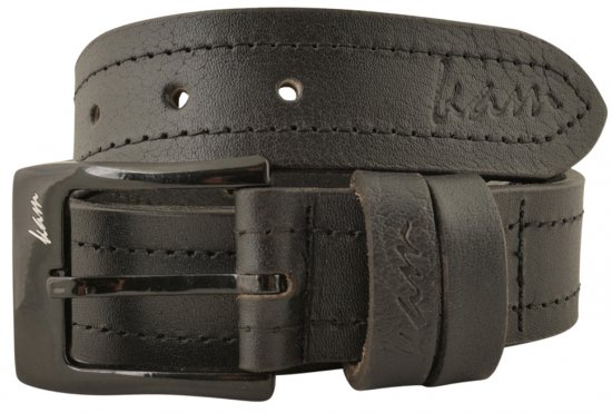 Kam Jeans 920 Leather Belt Black, 4cm - Opasky - Opasky W40-W70/2XL-8XL