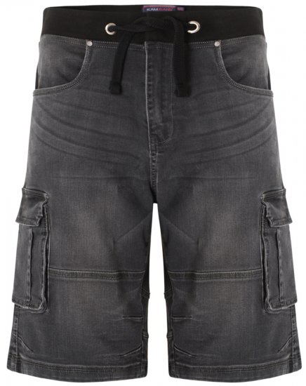 Kam Jeans Dito Denim Shorts Charcoal - Šortky - Šortky W40-W60