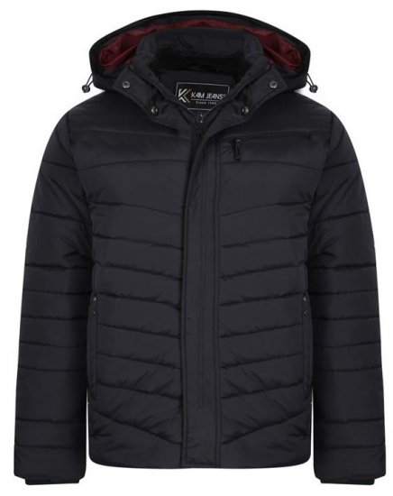 Kam Jeans KV118 Lightweight Quilted Jacket Black - Bundy - Bundy Nadmerné Veľkosti 2XL-8XL