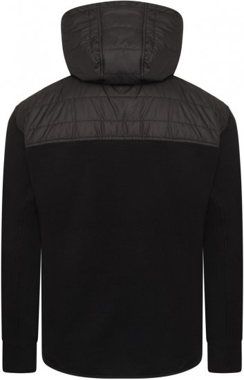 Kam Jeans KV136 Padded Body And Jersey Sleeves Hybrid Zip Thru Quilted Hoody Black TALL SIZES - PÁNSKE OBLEČENIE MT-6XLT - Veľkosti pre VYSOKÝCH