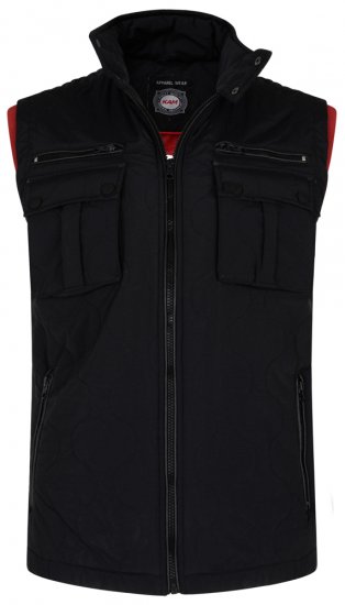 Kam Jeans KV73 Vest Black - Bundy - Bundy Nadmerné Veľkosti 2XL-8XL
