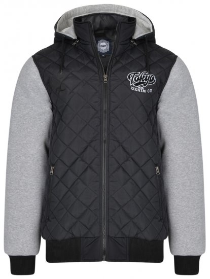 Kam Jeans KV91 Jersey Sleeve Jacket Black - Bundy - Bundy Nadmerné Veľkosti 2XL-8XL