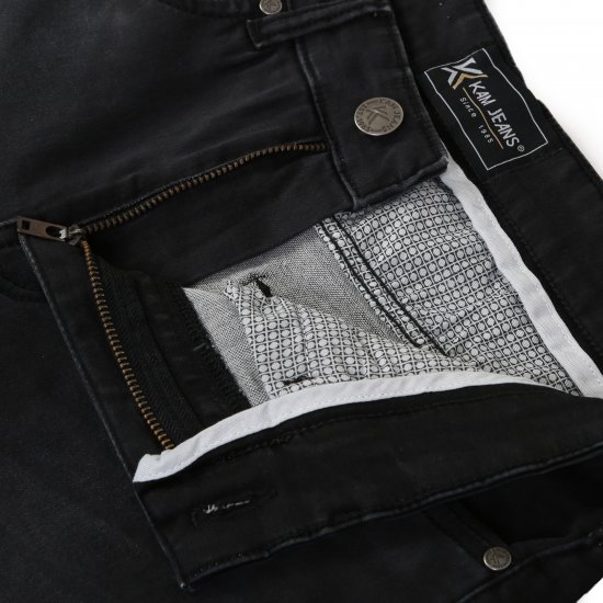 Kam Jeans Nunez Knitted Denim Stretch Fashion Jeans Charcoal - Džínsy & nohavice - Džínsy a Nohavice - W40-W70