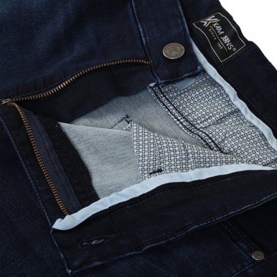 Kam Jeans Nunez Knitted Denim Stretch Fashion Jeans Dark Blue - Džínsy & nohavice - Džínsy a Nohavice - W40-W70