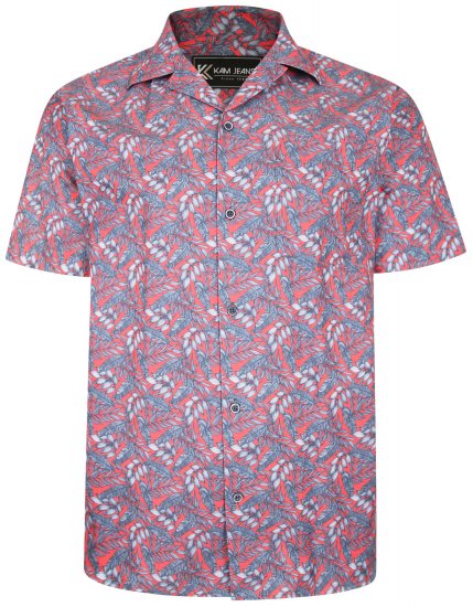 Kam Jeans P011 Premium Short sleeve Shirt Red - Košele - Košele 2XL-10XL