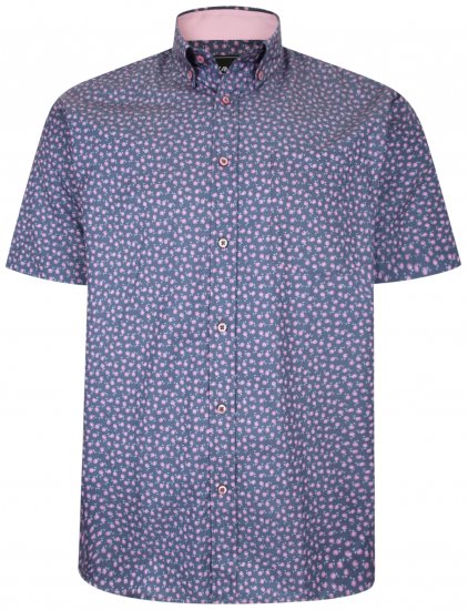 Kam Jeans P012 Premium Short sleeve shirt Navy - Košele - Košele 2XL-10XL