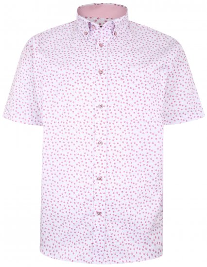 Kam Jeans P012 Premium Short sleeve Shirt Pink - Košele - Košele 2XL-10XL