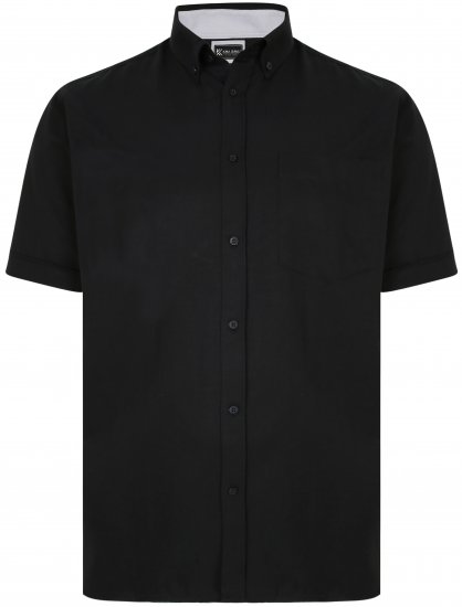 Kam Jeans P020 Premium Short sleeve Oxford Shirt Black - Košele - Košele 2XL-10XL