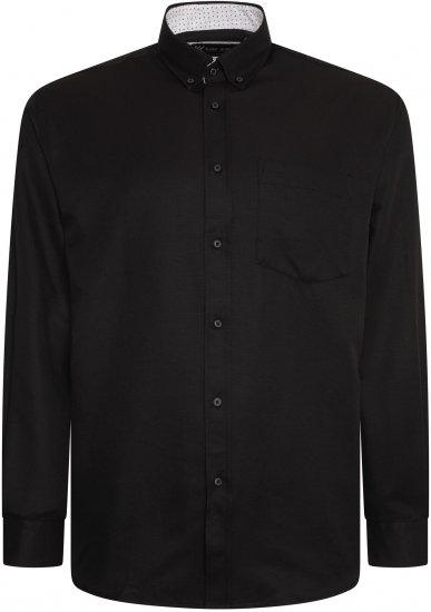 Kam Jeans P020 Premium Long sleeve Oxford Shirt Black - Košele - Košele 2XL-10XL