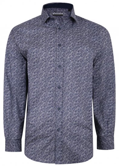 Kam Jeans P680 Floral Print Shirt Navy - Košele - Košele 2XL-10XL