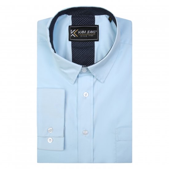 Kam Jeans P684 Premium Stretch Shirt Blue - Košele - Košele 2XL-10XL